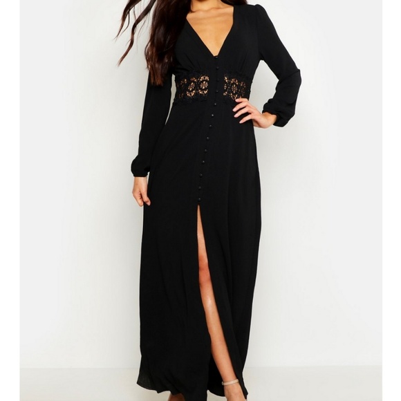 boohoo button down dress